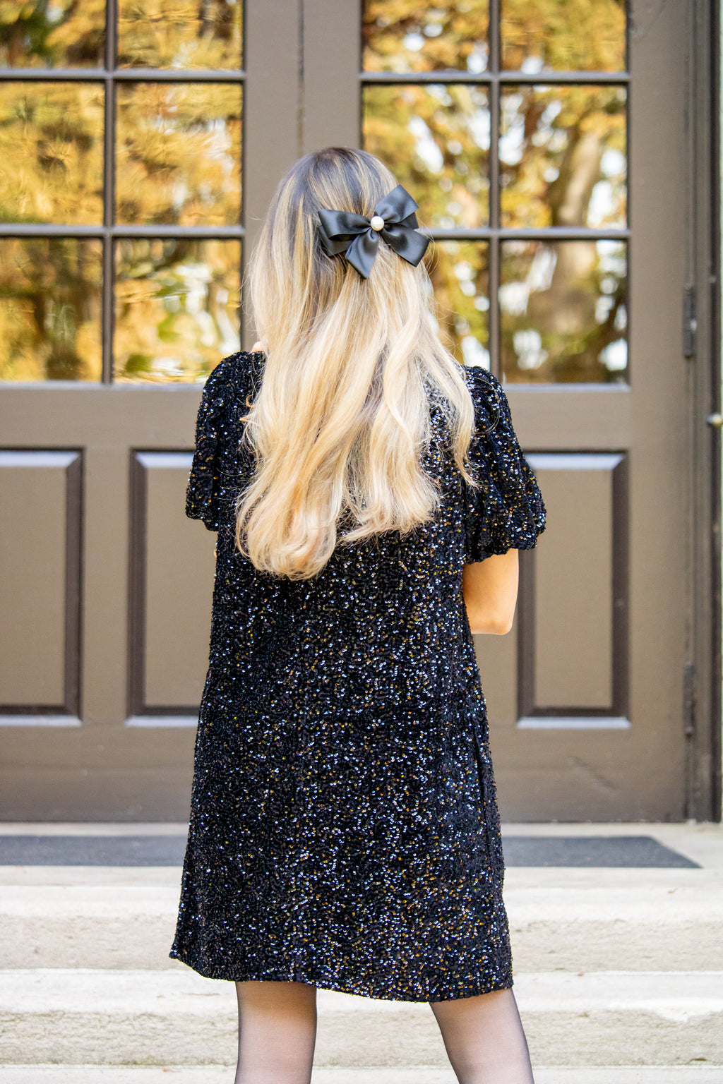 Sequin Shirt Dress In Swifty Midnight -FINAL SALE-( Size S left)