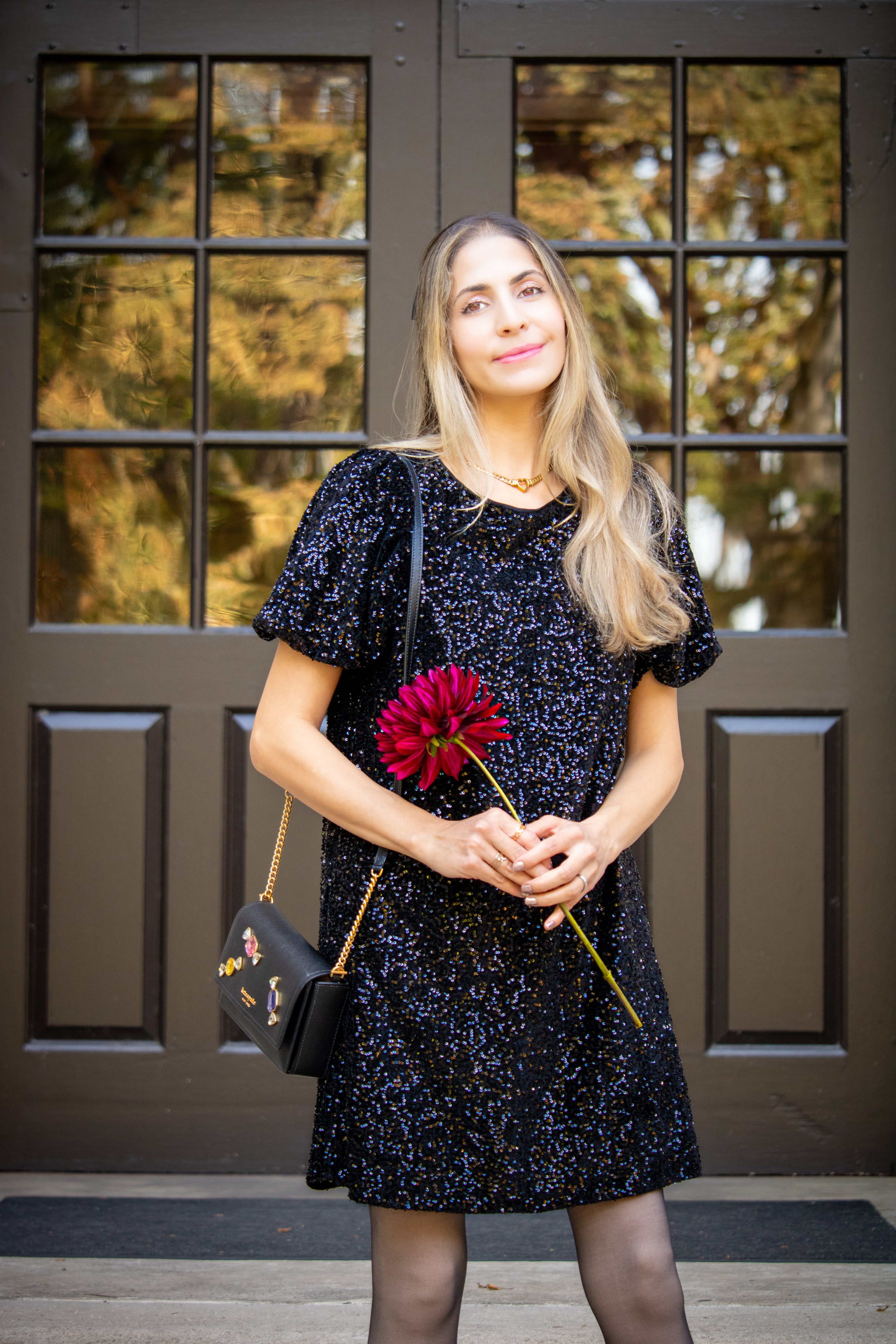 Sequin Shirt Dress In Swifty Midnight -FINAL SALE-( Size S left)