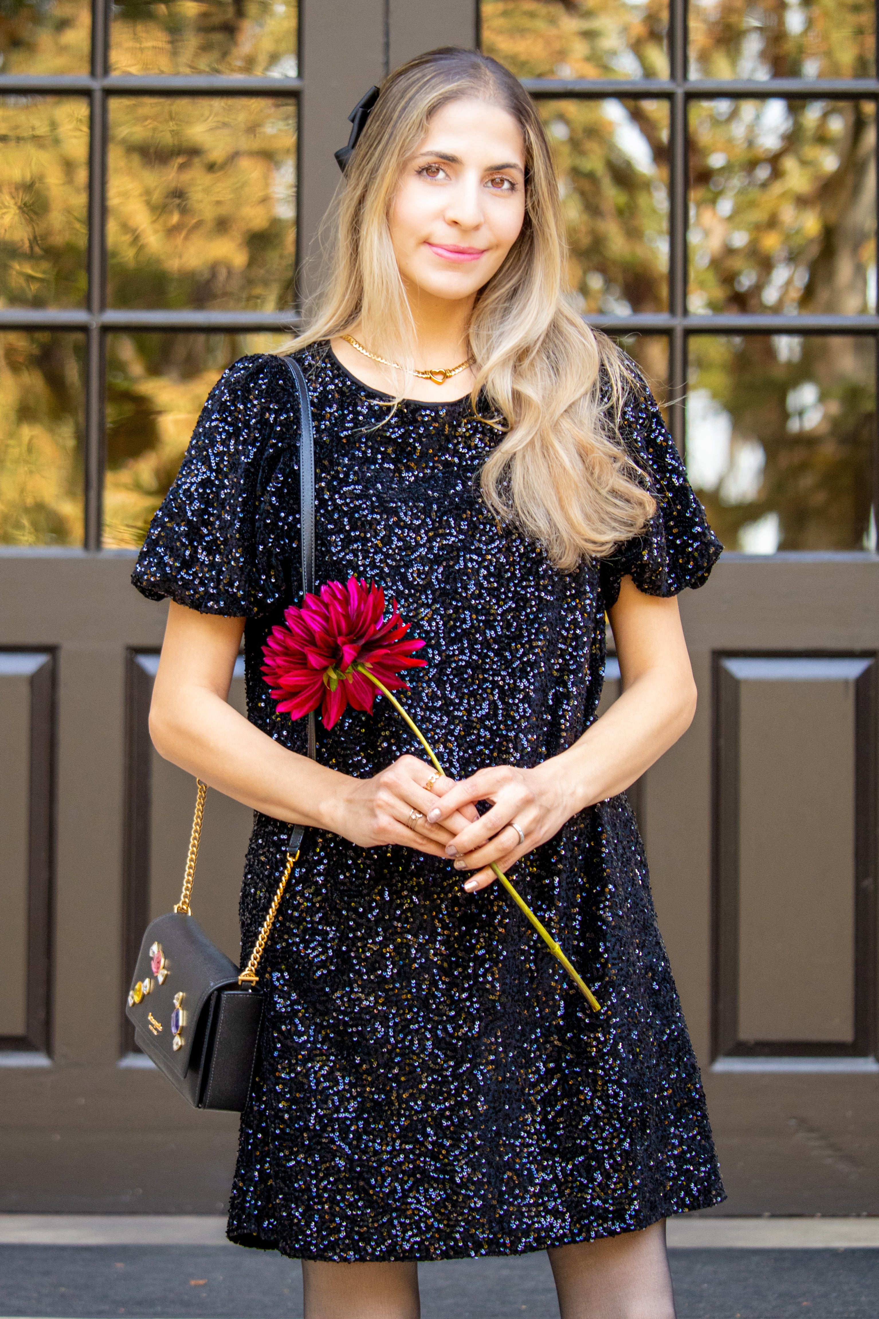 Sequin Shirt Dress In Swifty Midnight -FINAL SALE-( Size S left)