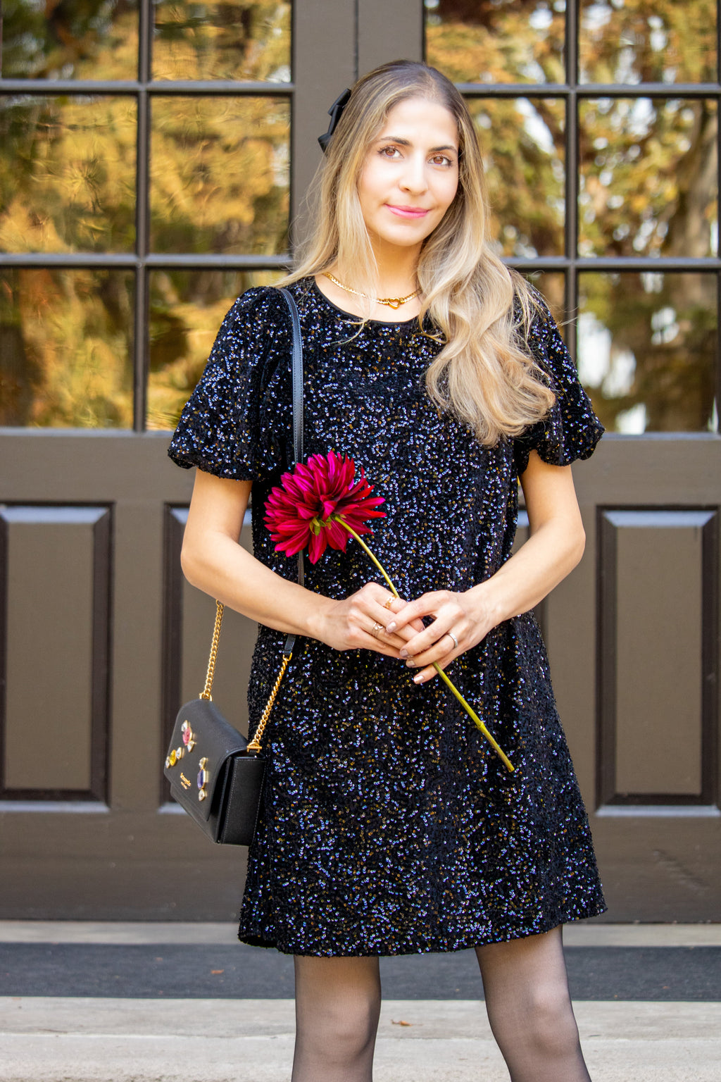 Sequin Shirt Dress In Swifty Midnight -FINAL SALE-( Size S left)