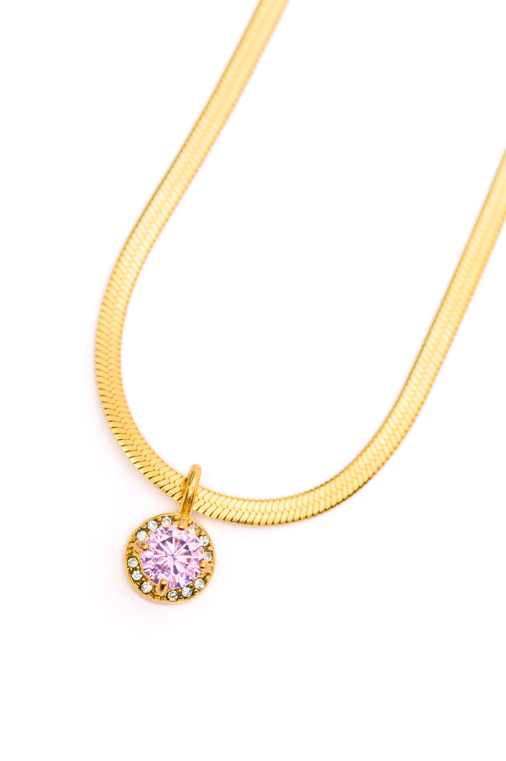 18K Gold Here to Shine Gold Plated Necklace in Pink