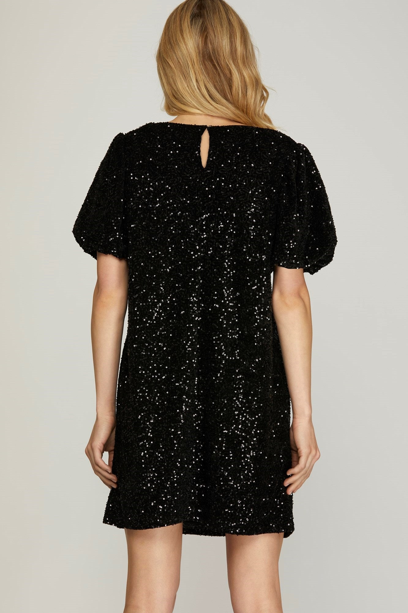 Sequin Shirt Dress In Swifty Midnight -FINAL SALE-( Size S left)