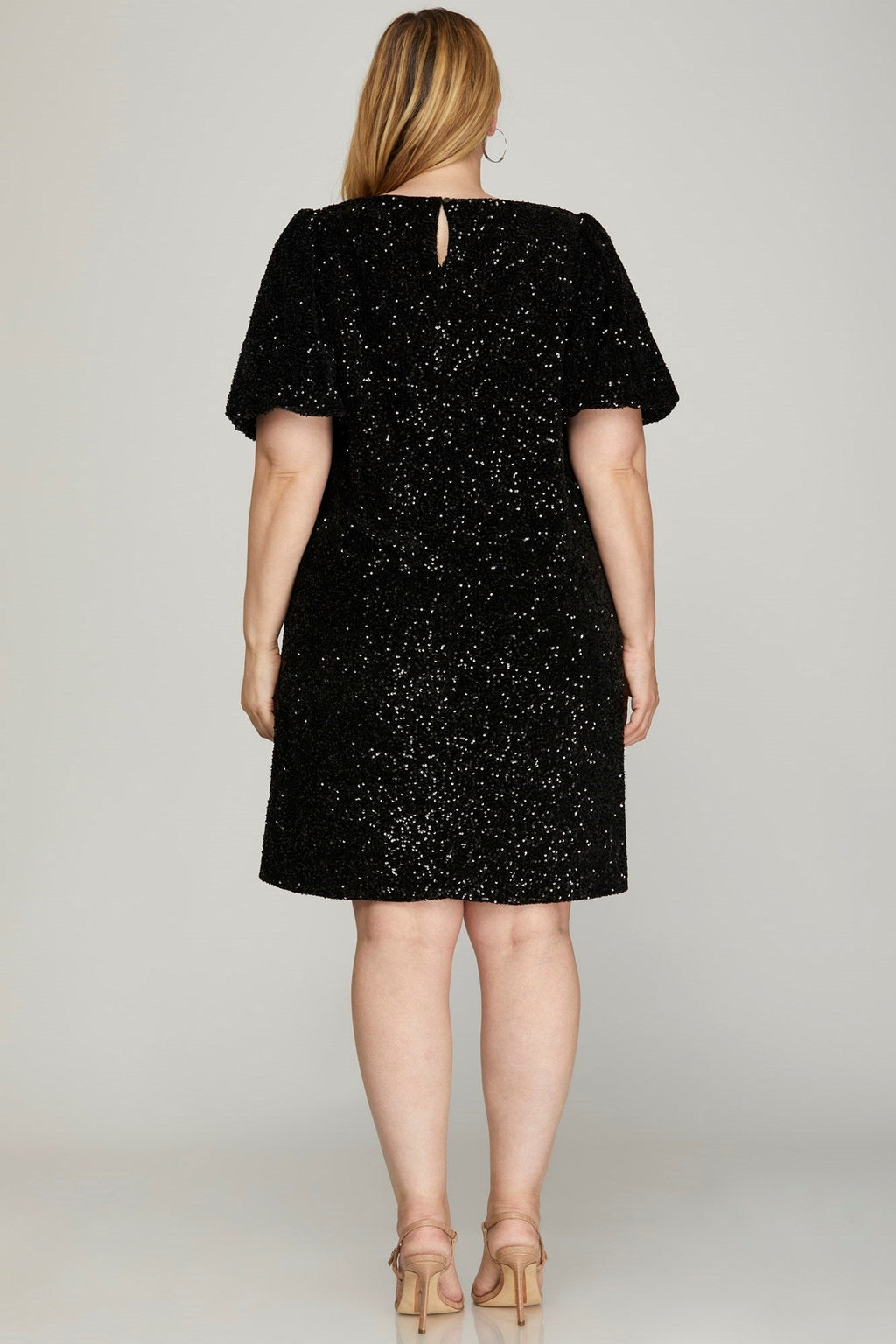 Sequin Shirt Dress In Swifty Midnight -FINAL SALE-( Size S left)