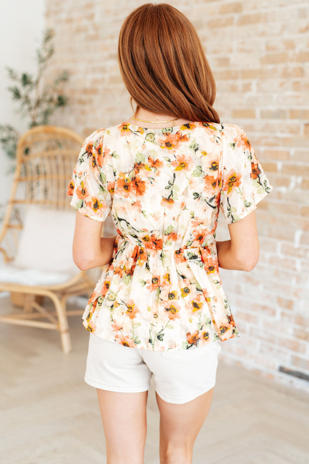 Fields Of Gold Square Neck Floral Blouse