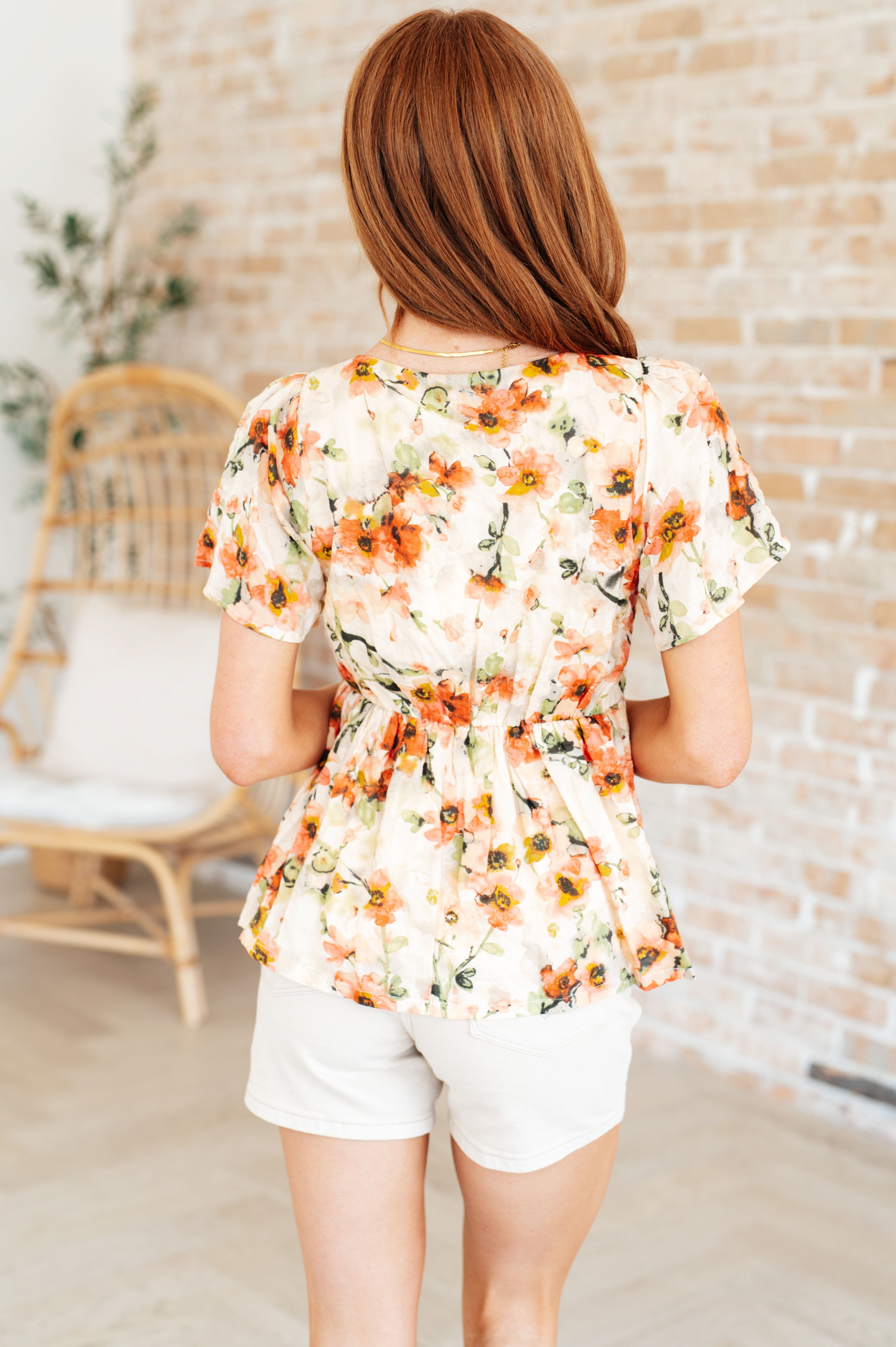 Fields Of Gold Square Neck Floral Blouse
