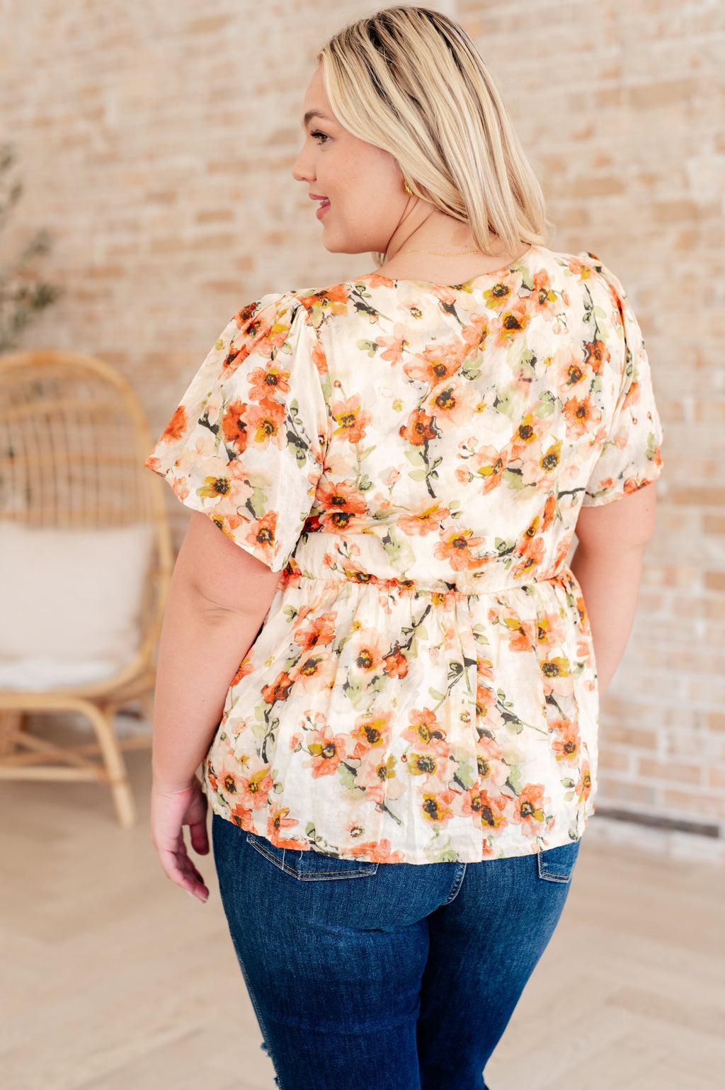 Fields Of Gold Square Neck Floral Blouse