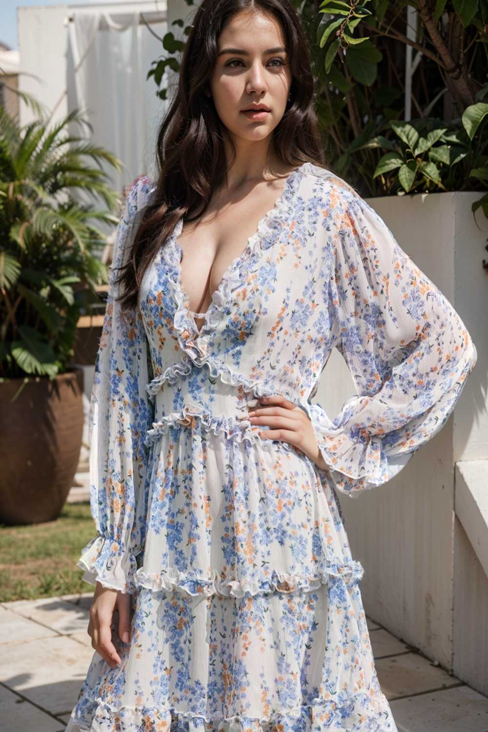loose leopard print v neck dress drop shoulder a line closed cape paneled