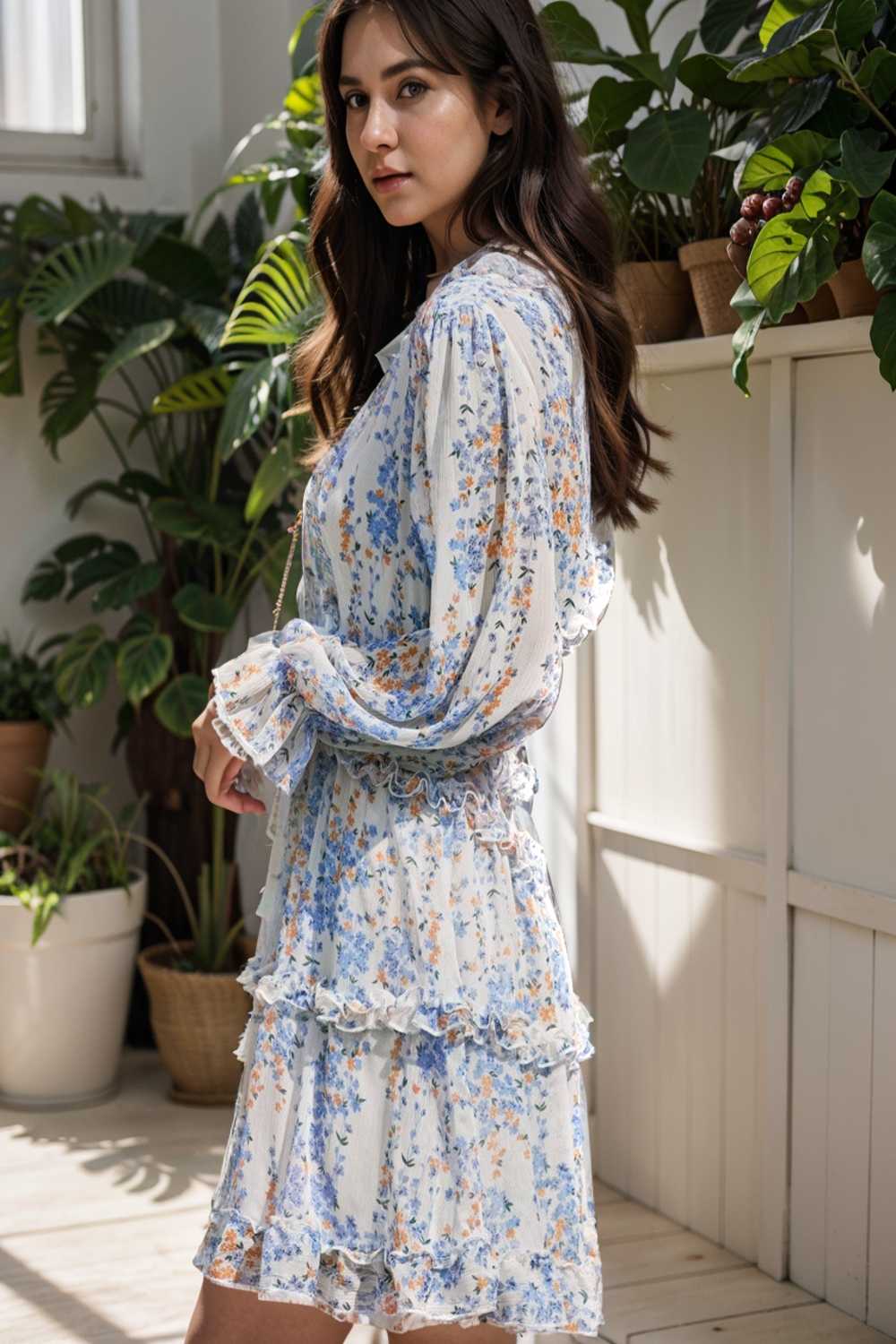 loose leopard print v neck dress drop shoulder a line closed cape paneled