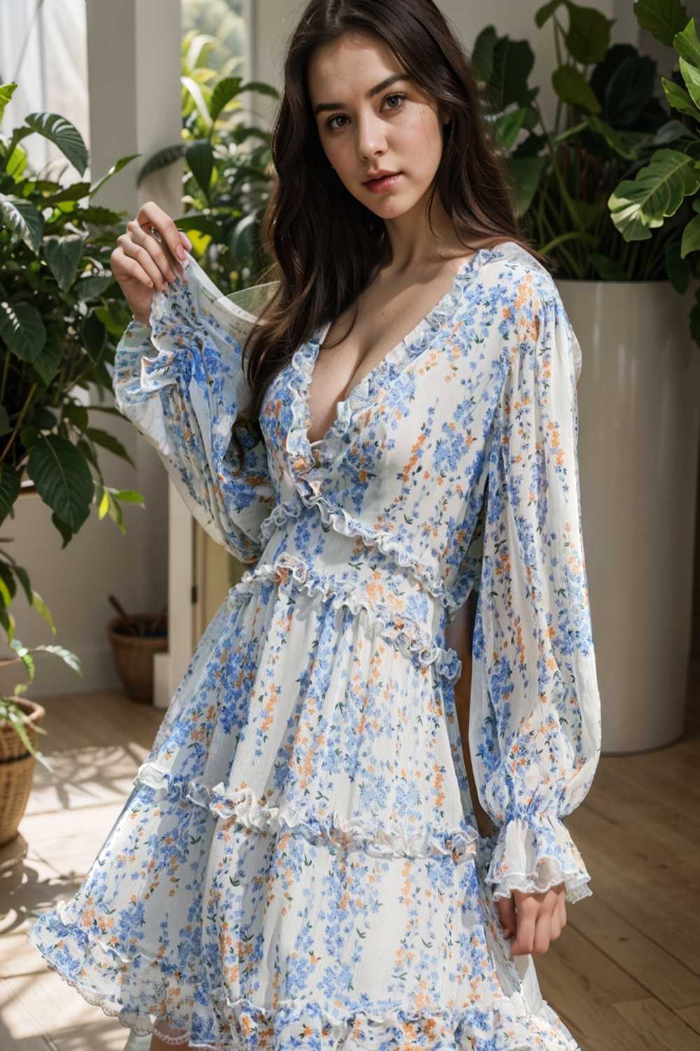 loose leopard print v neck dress drop shoulder a line closed cape paneled