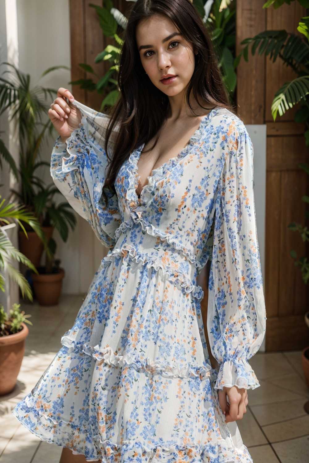 loose leopard print v neck dress drop shoulder a line closed cape paneled