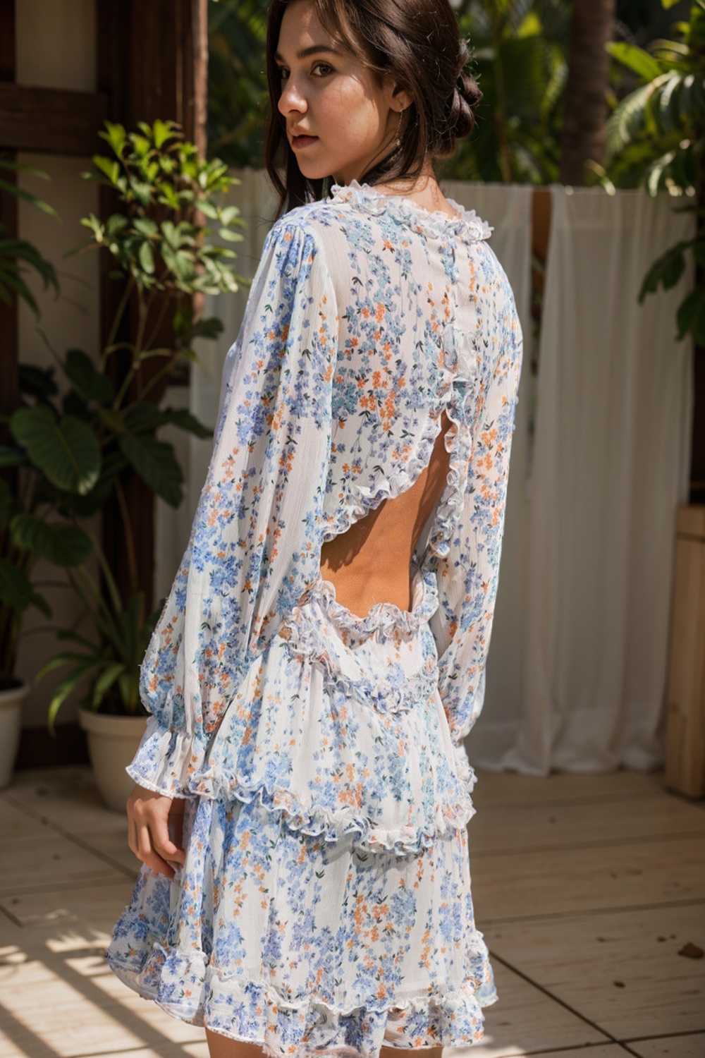 loose leopard print v neck dress drop shoulder a line closed cape paneled