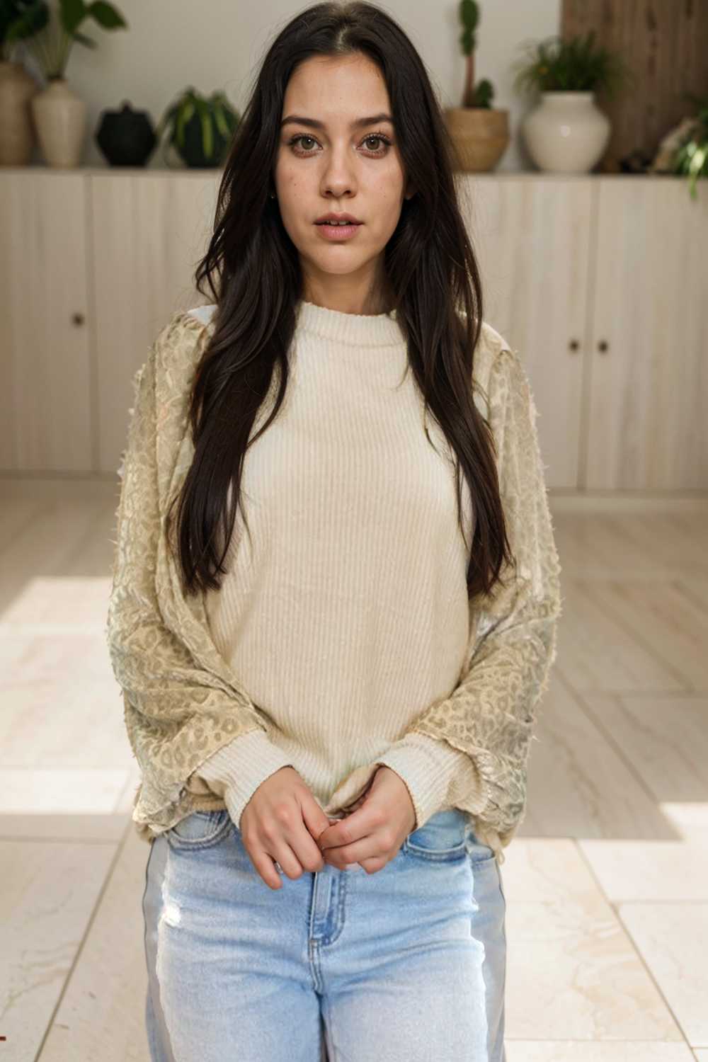 women s loose fit leopard print knit pullover with round neck and casual style top