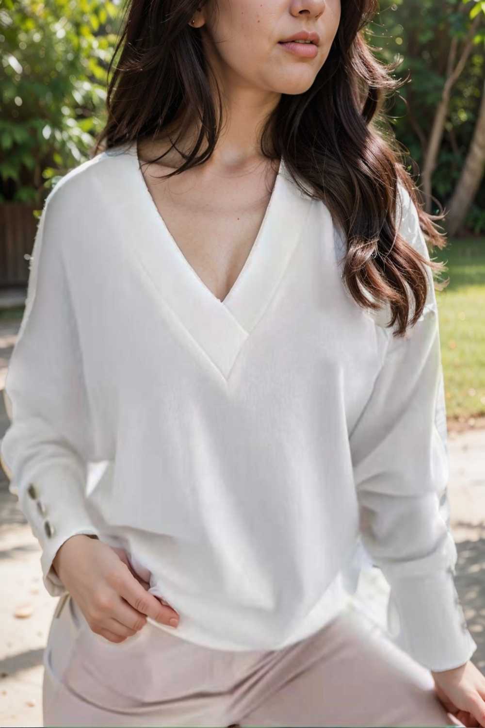 women s sweaters solid v neck long sleeve button sweater